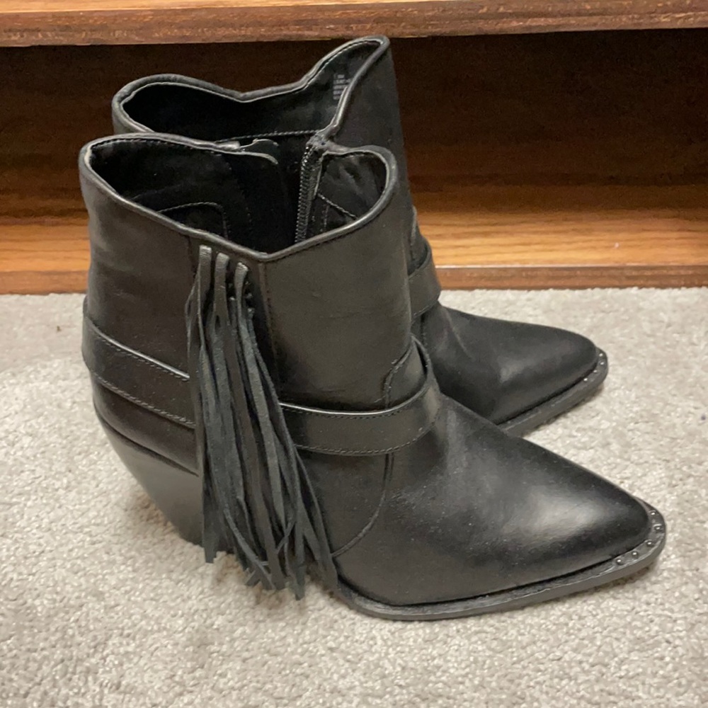 GIANNI BINI black leather booties